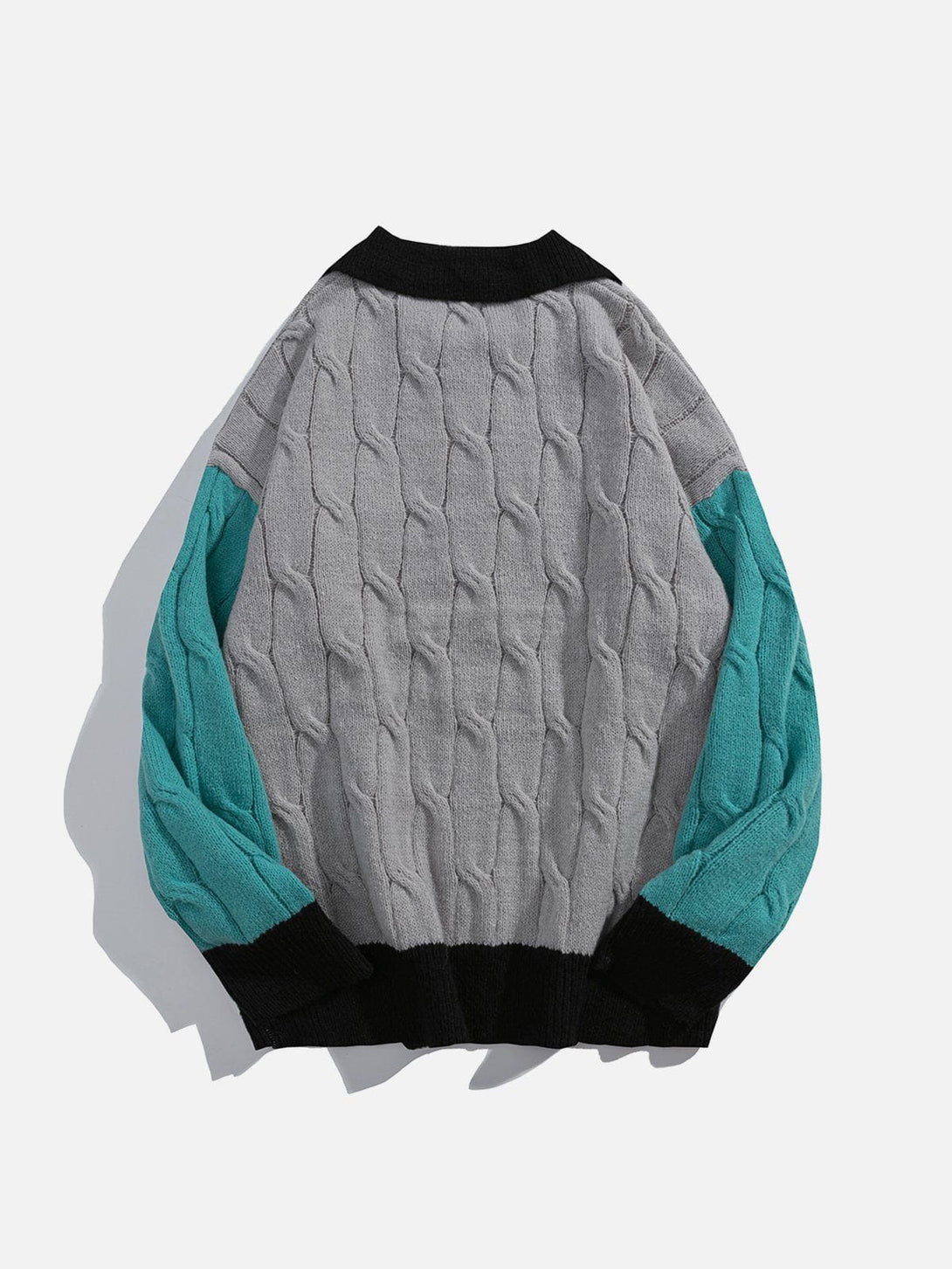 Helmiss - Jacquard Patchwork Sweater- Streetwear Fashion - helmiss.com