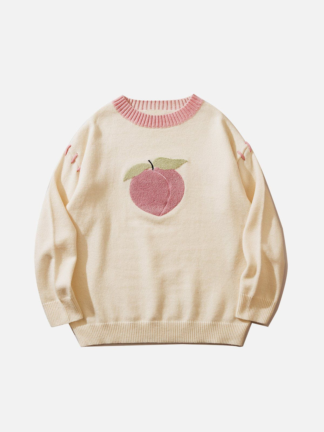 Helmiss - Juicy Peach Flocking Sweater- Streetwear Fashion - helmiss.com