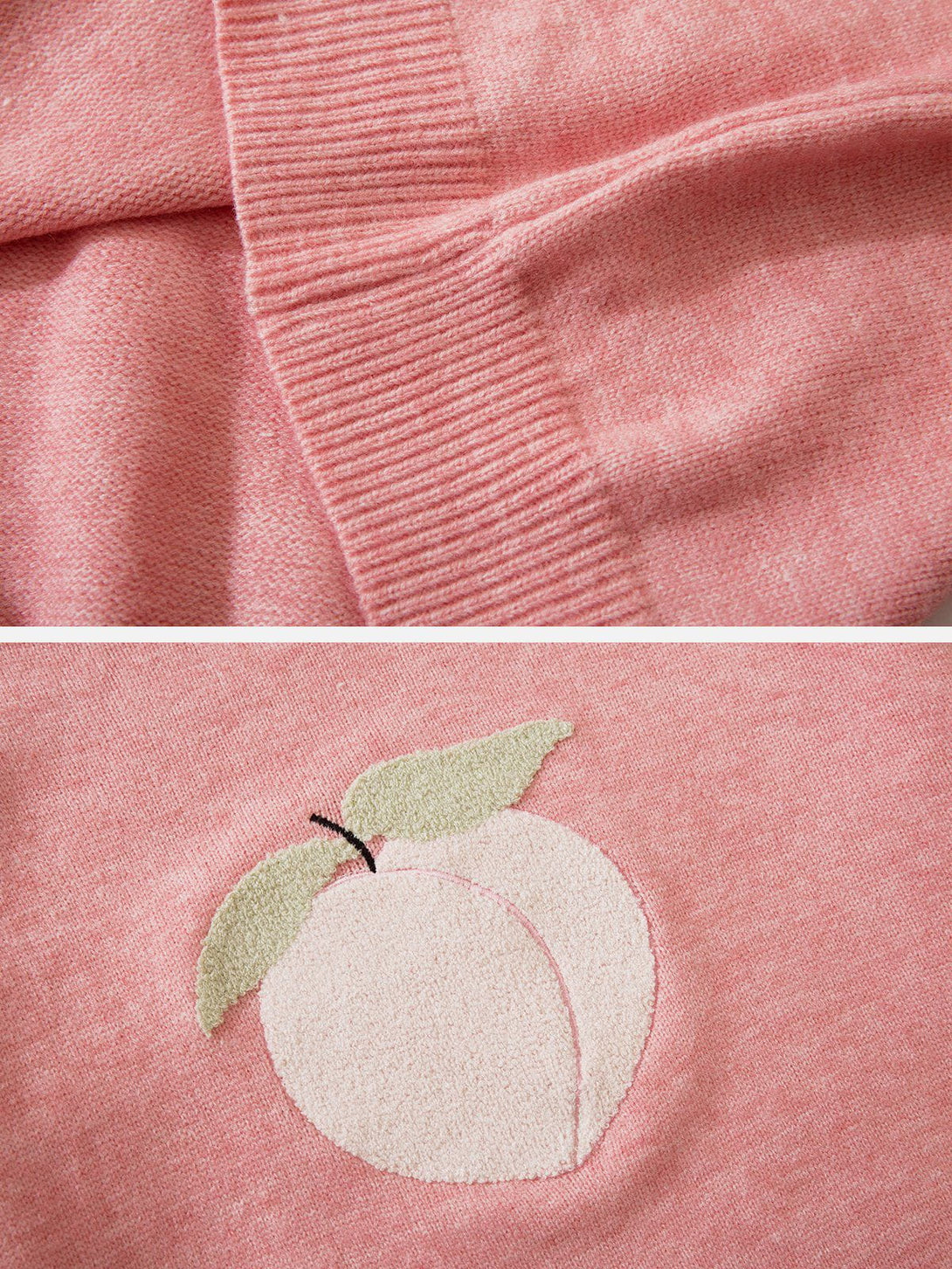 Helmiss - Juicy Peach Flocking Sweater- Streetwear Fashion - helmiss.com