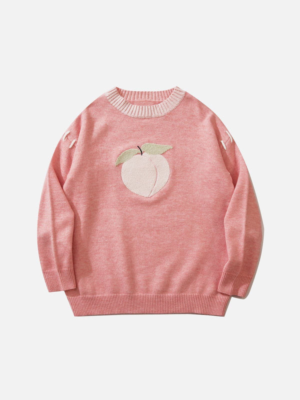 Helmiss - Juicy Peach Flocking Sweater- Streetwear Fashion - helmiss.com