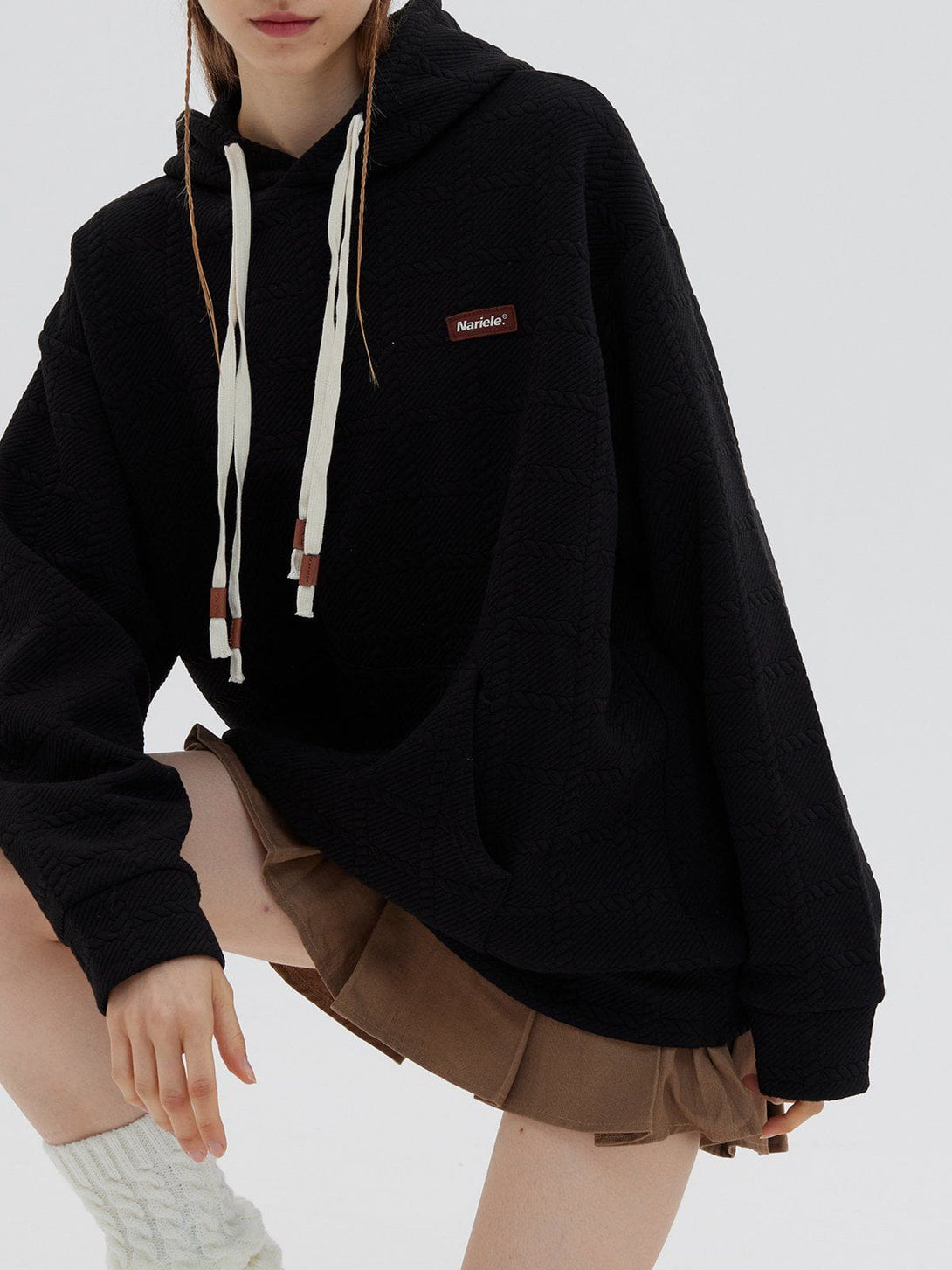 Helmiss - Labeled Drawstring Hoodie- Streetwear Fashion - helmiss.com