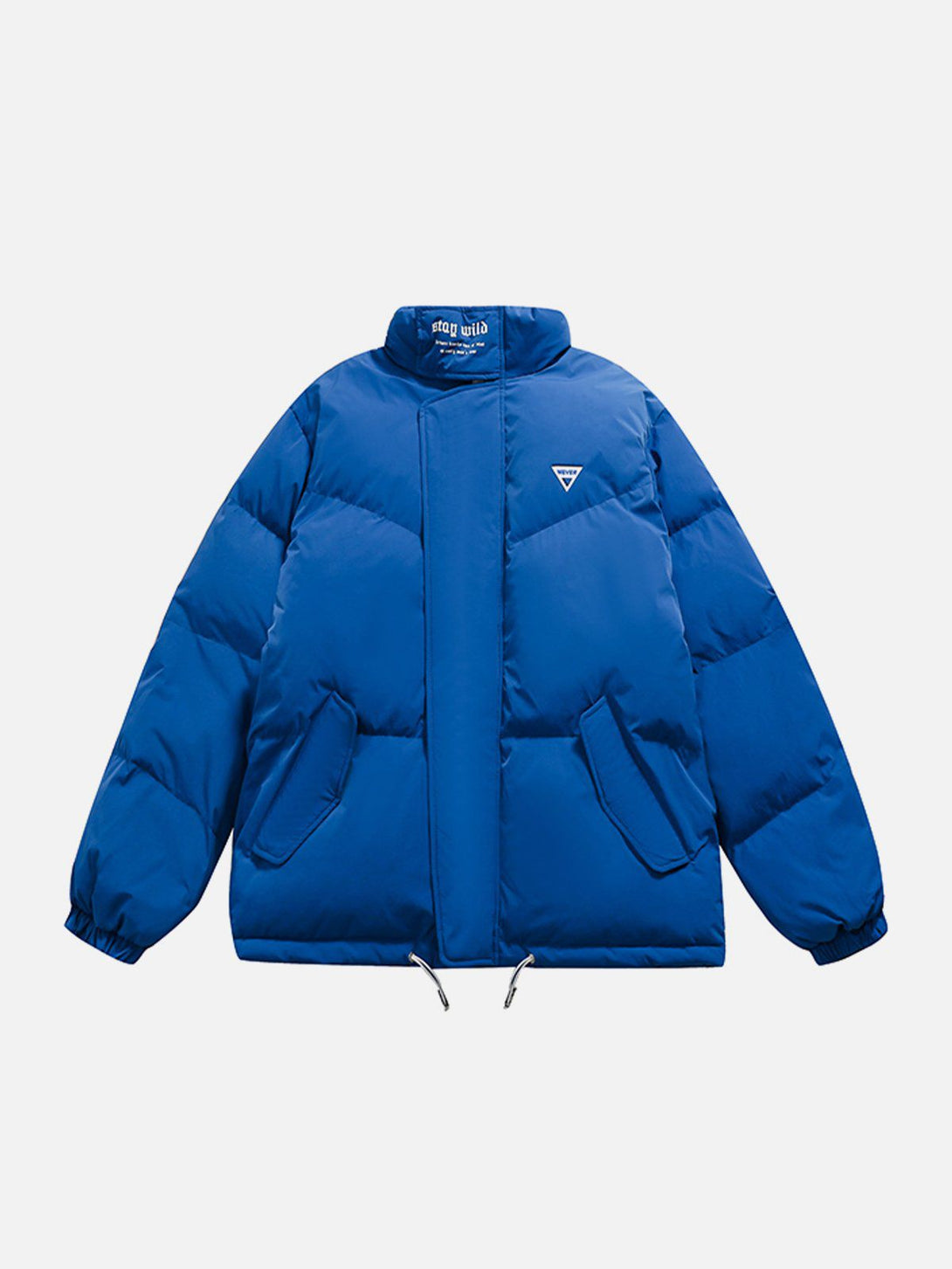 Helmiss - Labeled Solid Color Winter Coat- Streetwear Fashion - helmiss.com