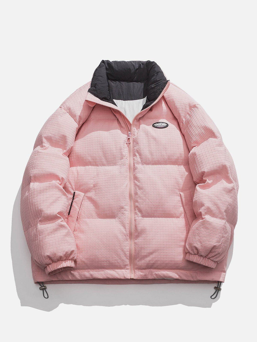 Helmiss - Labeling Patchwork Puffer Coat- Streetwear Fashion - helmiss.com