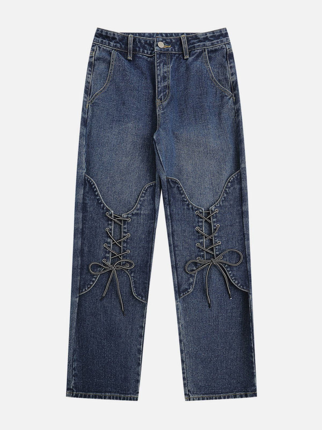 Helmiss - Lace-up Jeans- Streetwear Fashion - helmiss.com