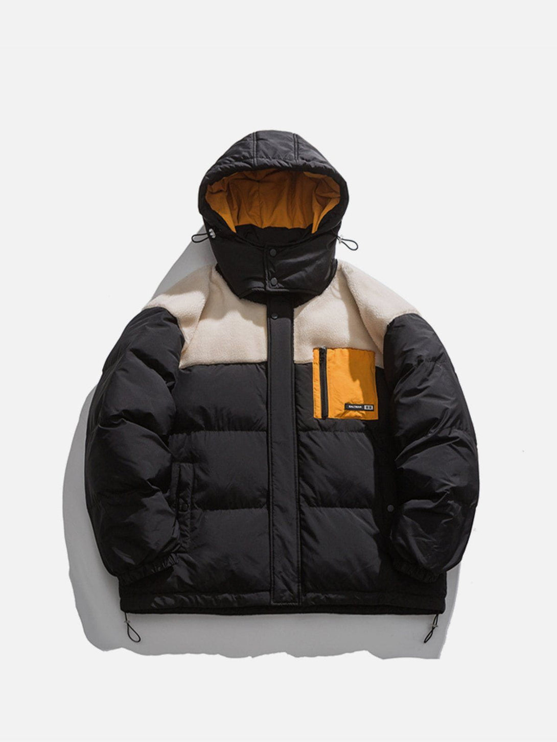 Helmiss - Lambswool Splicing Winter Coat- Streetwear Fashion - helmiss.com