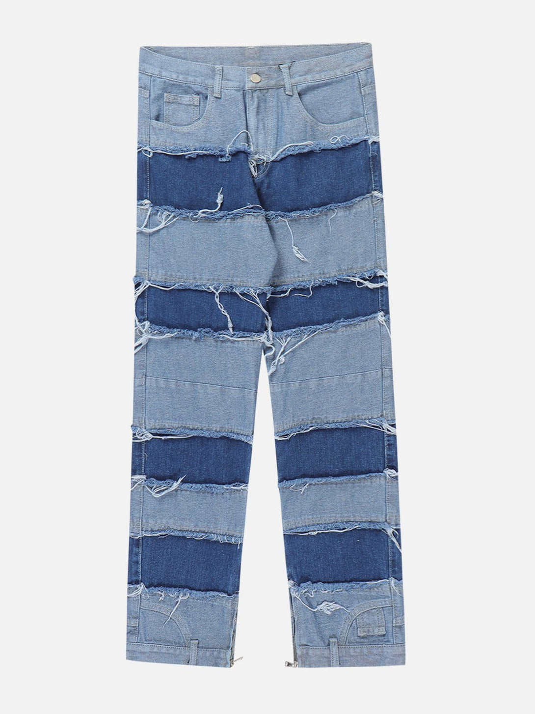 Helmiss - Laminated Patchwork Jeans- Streetwear Fashion - helmiss.com