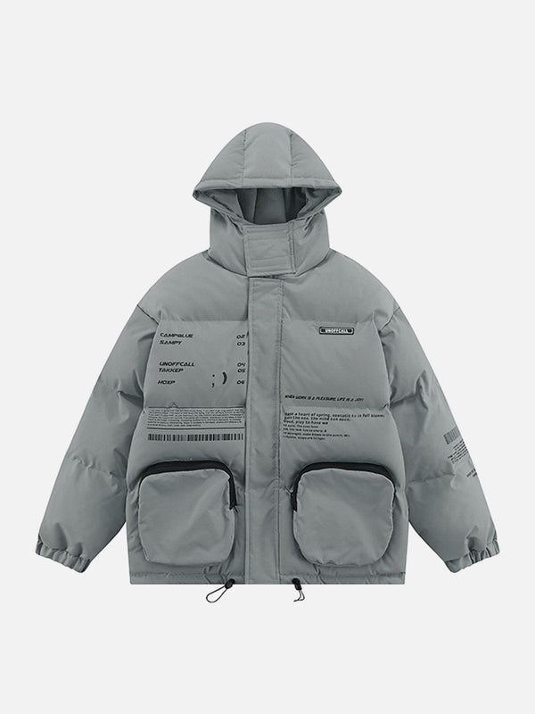 Helmiss - Large Pockets Functional Tooling Winter Coat- Streetwear Fashion - helmiss.com