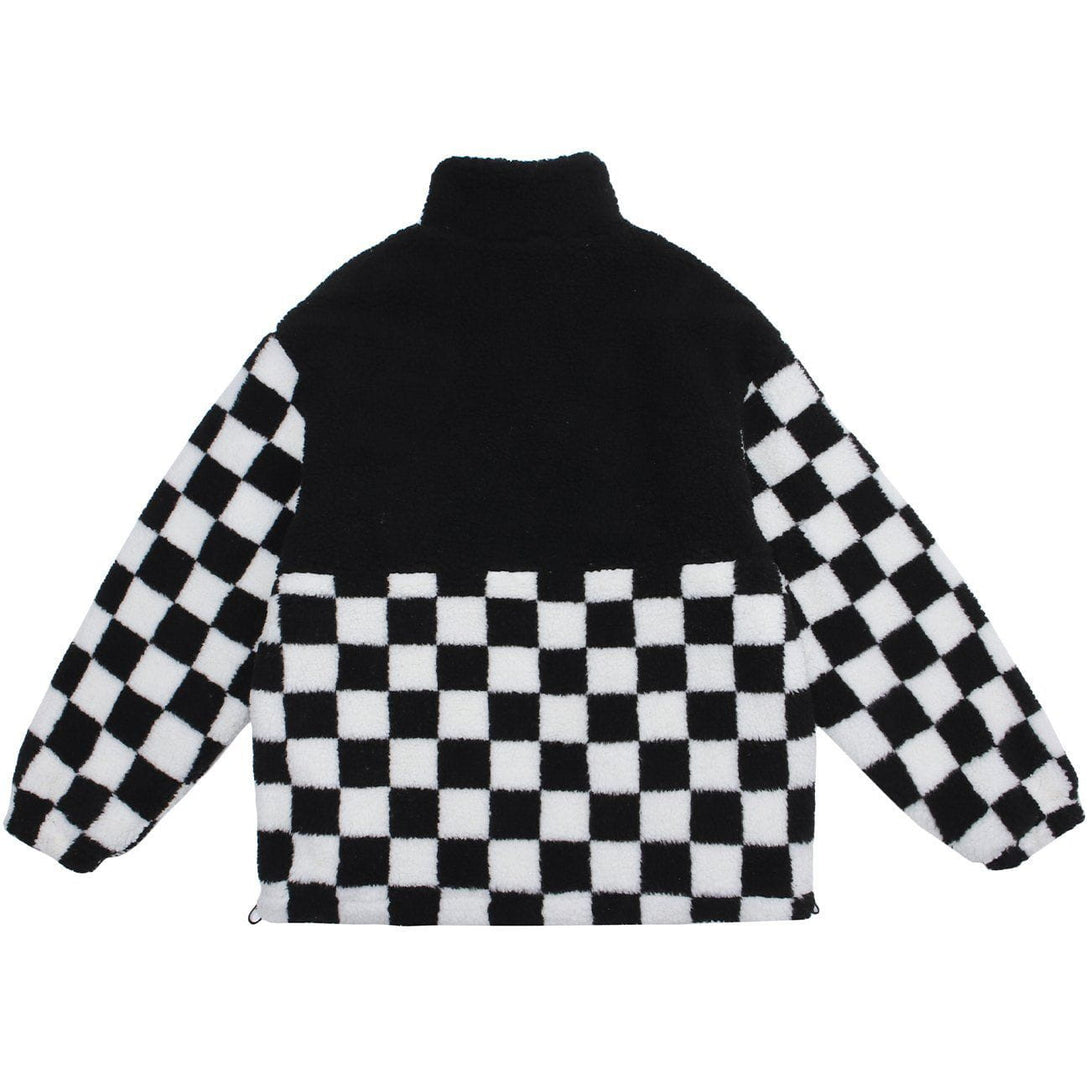 Helmiss - Lattice Patchwork Winter Coat- Streetwear Fashion - helmiss.com