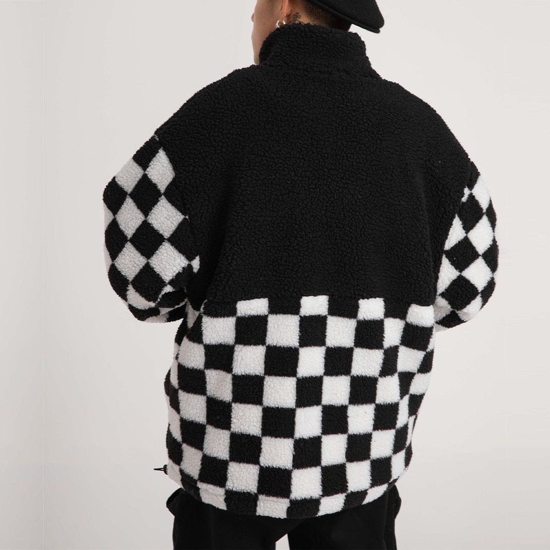 Helmiss - Lattice Patchwork Winter Coat- Streetwear Fashion - helmiss.com