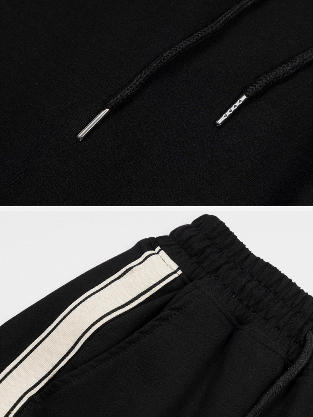 Helmiss - Leg Retractable Striped Drawstring Sweatpants- Streetwear Fashion - helmiss.com