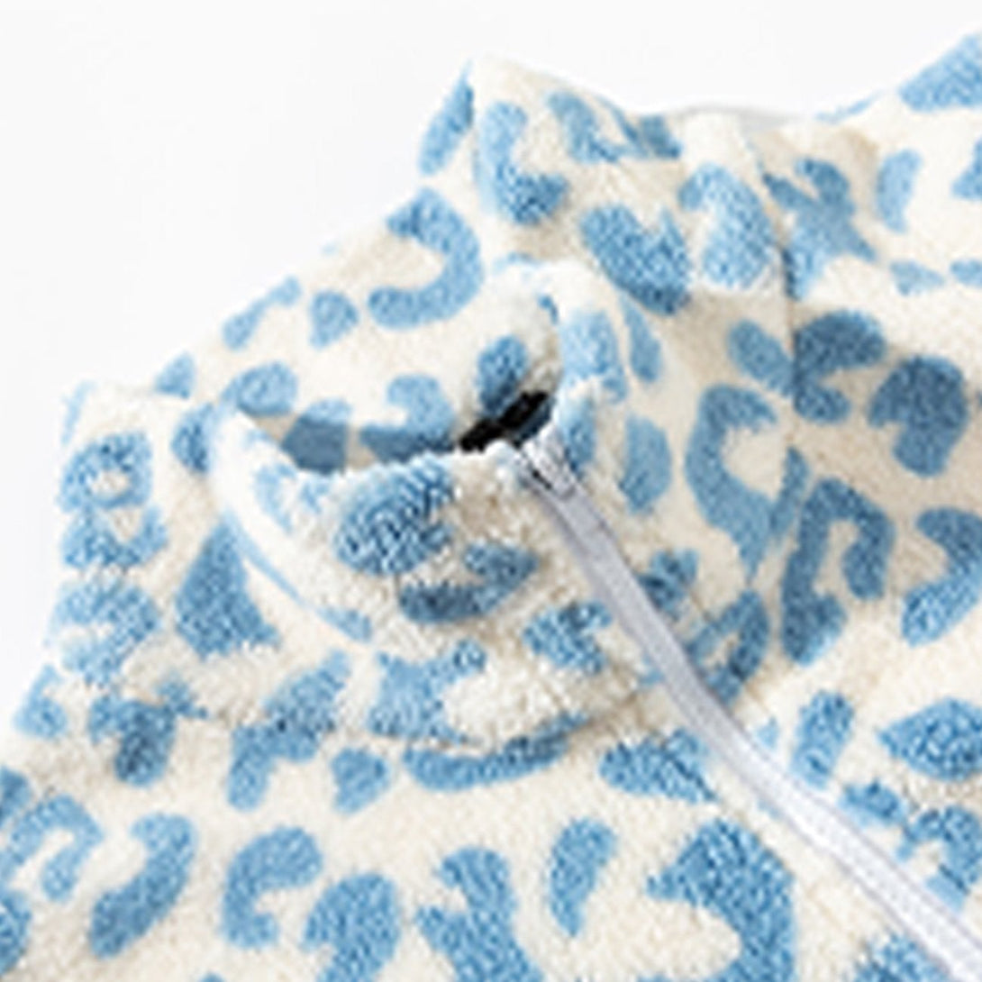 Helmiss - Leopard Pattern Sherpa Winter Coat- Streetwear Fashion - helmiss.com