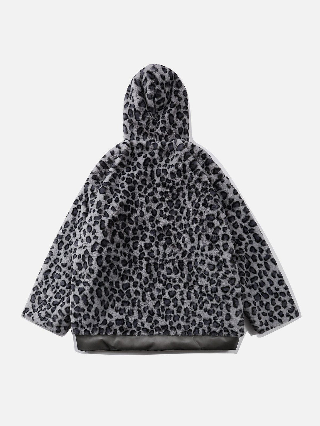 Helmiss - Leopard Plush Stitching Transparent PU Winter Coat- Streetwear Fashion - helmiss.com