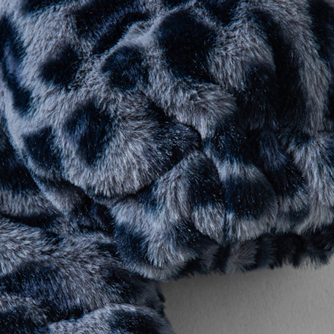 Helmiss - Leopard Print All Over Plush Winter Coat- Streetwear Fashion - helmiss.com