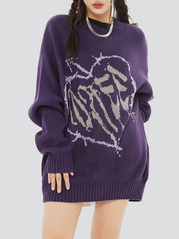 Helmiss - Letter Deformation Love Sweater- Streetwear Fashion - helmiss.com