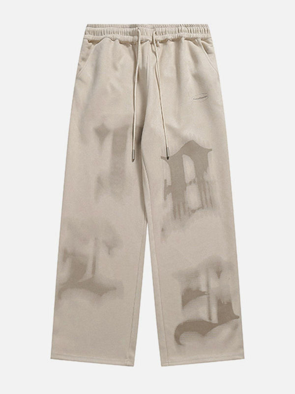 Helmiss - Letter Dip-dye Drawstring Pants- Streetwear Fashion - helmiss.com