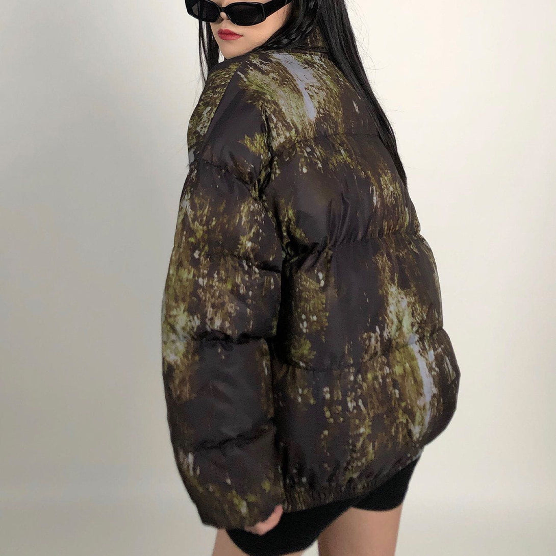 Helmiss - Letter Embroidered Camouflage Winter Coat- Streetwear Fashion - helmiss.com