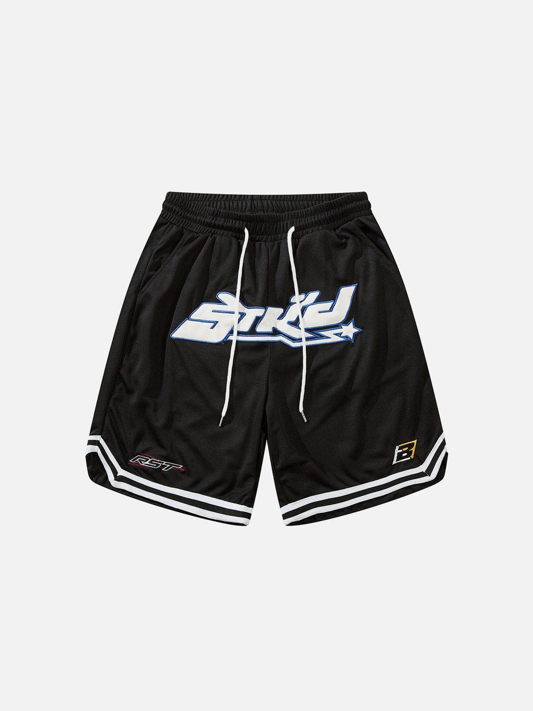 Helmiss - Letter Embroidered Stripes Shorts- Streetwear Fashion - helmiss.com