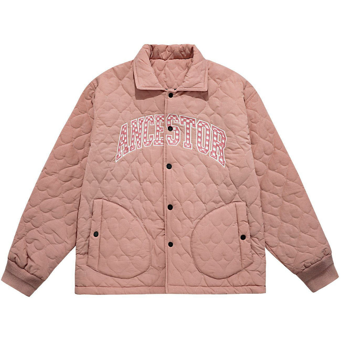 Helmiss - Letter Embroidery Embossing Winter Coat- Streetwear Fashion - helmiss.com