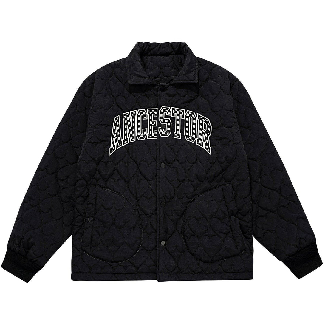 Helmiss - Letter Embroidery Embossing Winter Coat- Streetwear Fashion - helmiss.com