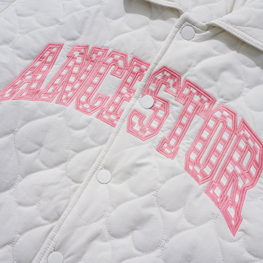 Helmiss - Letter Embroidery Embossing Winter Coat- Streetwear Fashion - helmiss.com