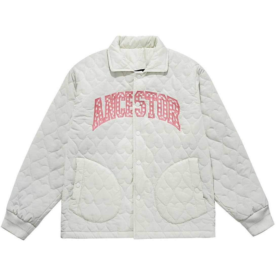 Helmiss - Letter Embroidery Embossing Winter Coat- Streetwear Fashion - helmiss.com