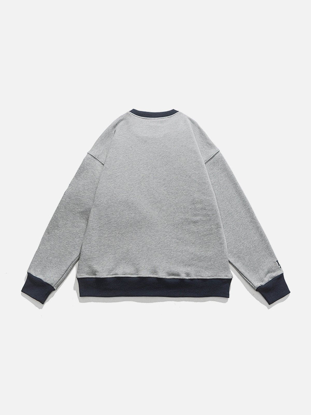 Helmiss - Letter Embroidery Patchwork Sweatshirt- Streetwear Fashion - helmiss.com