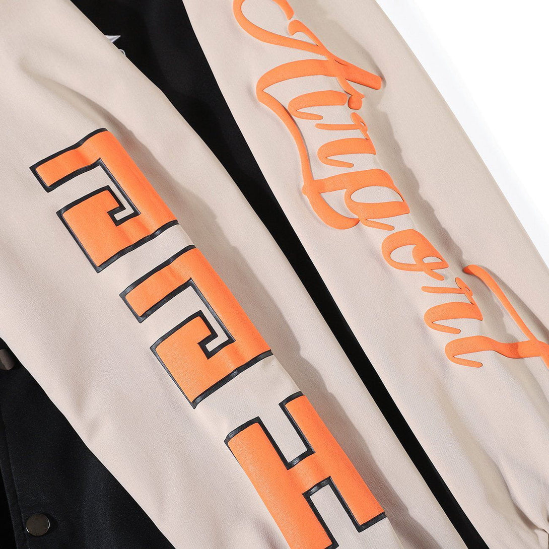 Helmiss - Letter Foam Printing and Color Matching Winter Coat- Streetwear Fashion - helmiss.com