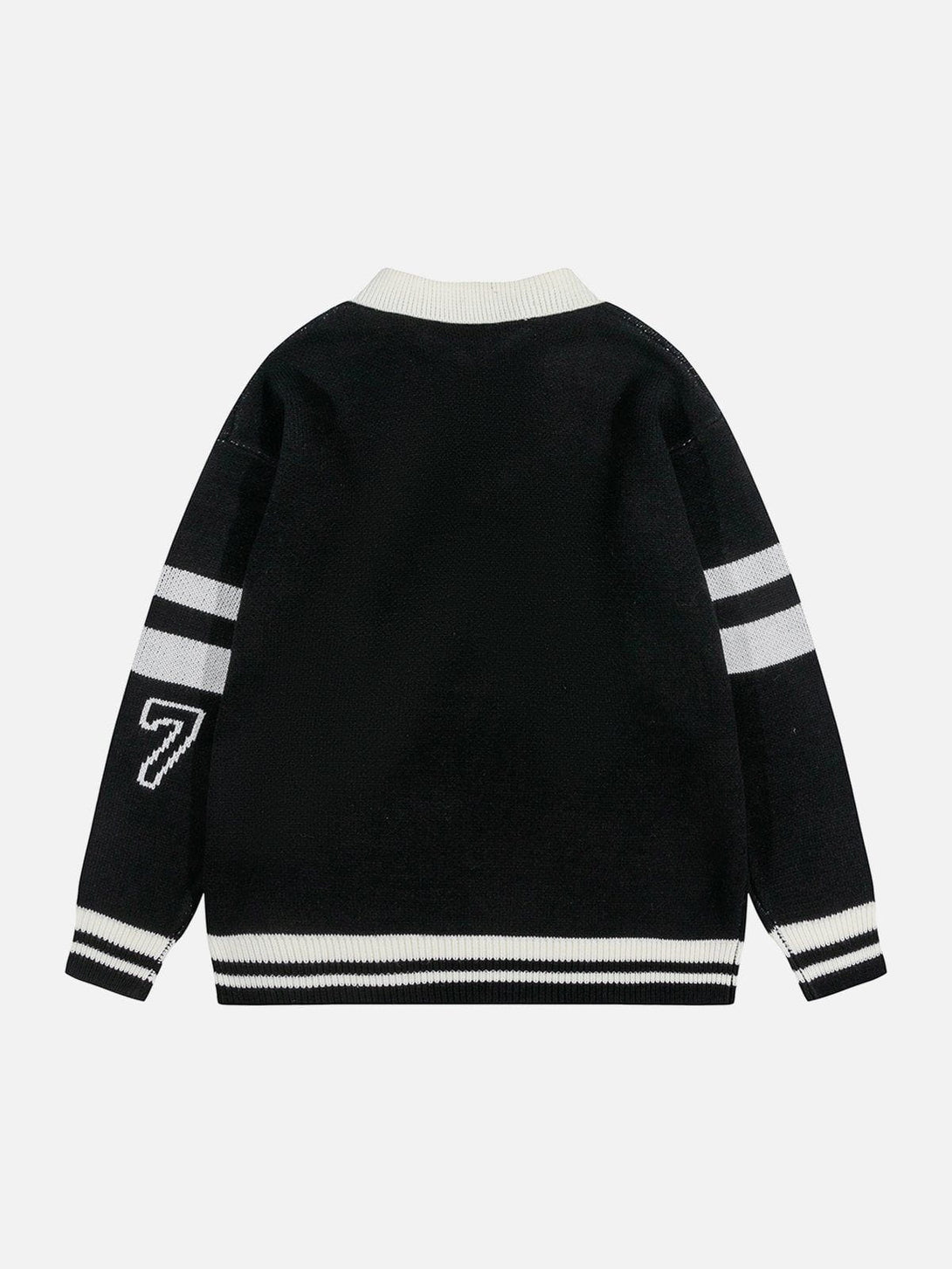 Helmiss - Letter Jacquard Racing Sweater- Streetwear Fashion - helmiss.com