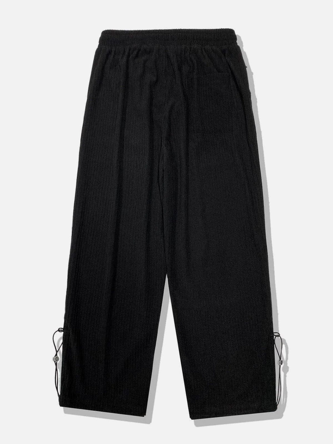 Helmiss - Letter Label Elastic Corduroy Casual Pants- Streetwear Fashion - helmiss.com