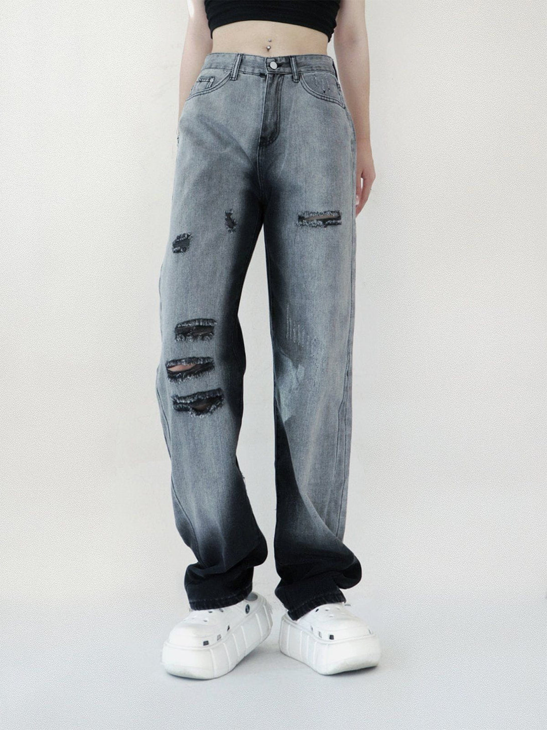 Helmiss - Letter Patch Jeans- Streetwear Fashion - helmiss.com