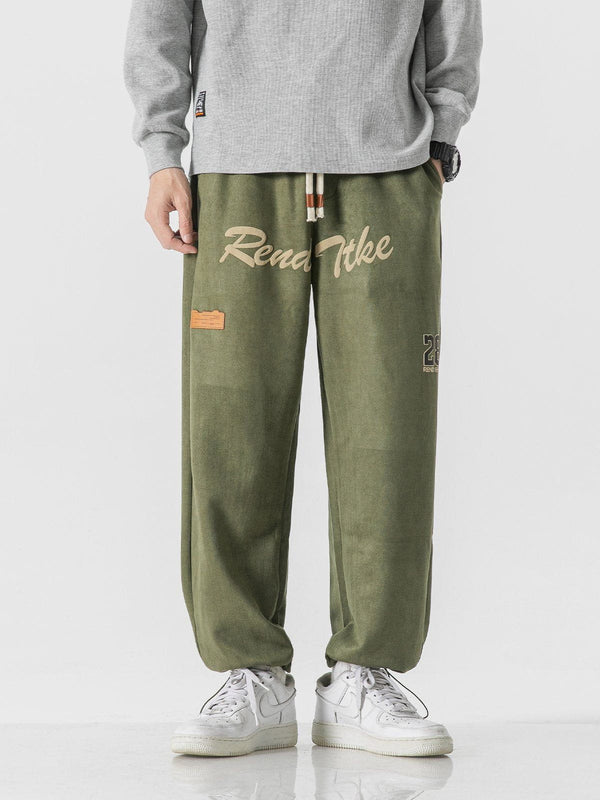 Helmiss - Letter Print Drawstring Pants- Streetwear Fashion - helmiss.com