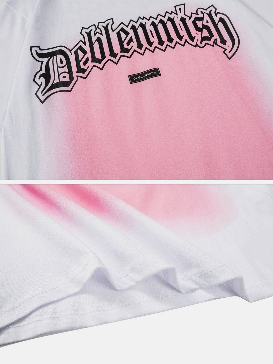 Helmiss - Letter Print Gradient Tee- Streetwear Fashion - helmiss.com