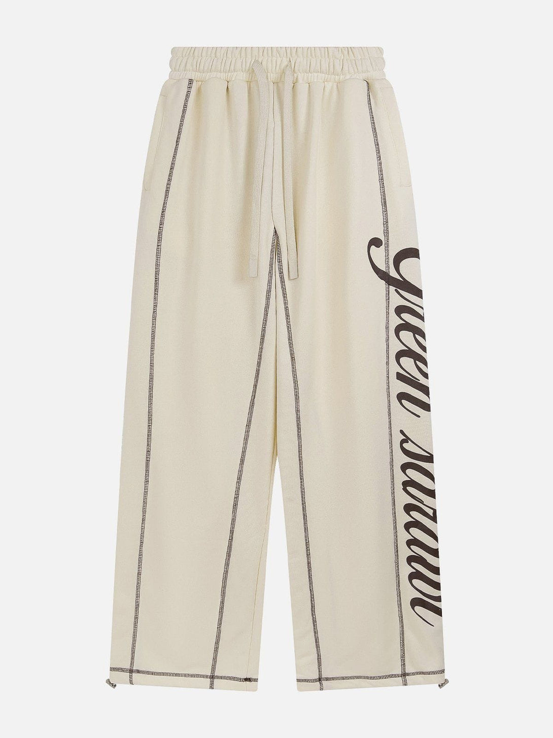 Helmiss - Letter Print Patchwork Pants- Streetwear Fashion - helmiss.com