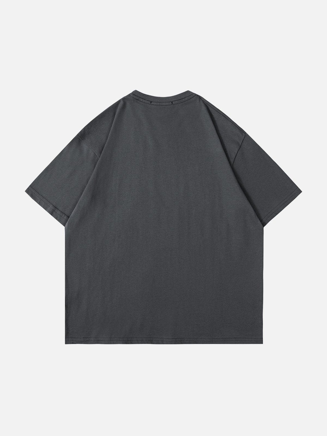 Helmiss - Letter Print Solid Color Tee- Streetwear Fashion - helmiss.com