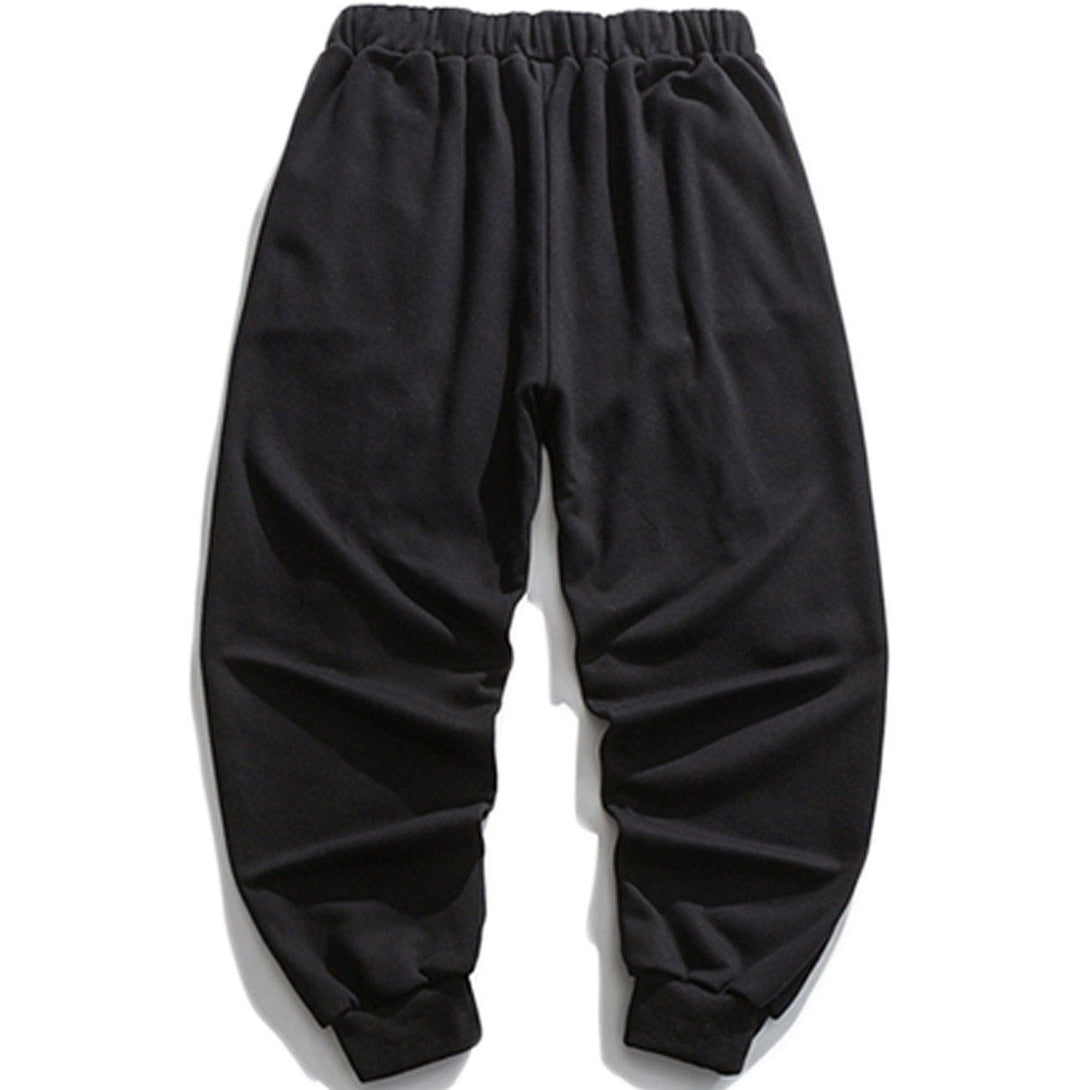 Helmiss - Letter Printed Zipper Design Sweatpants- Streetwear Fashion - helmiss.com