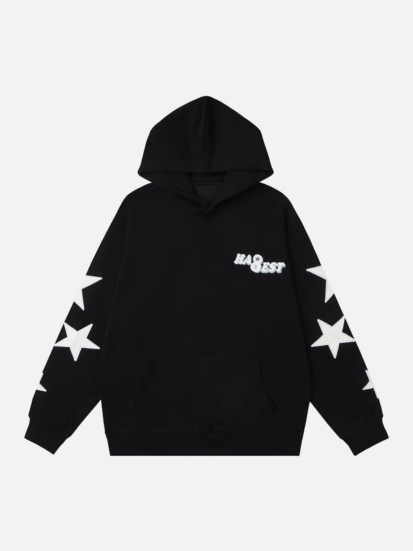 Helmiss - Letter Printing Star Embroidery Hoodie- Streetwear Fashion - helmiss.com