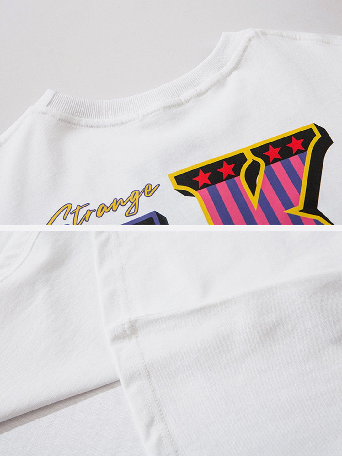 Helmiss - Letter Star Print Tee- Streetwear Fashion - helmiss.com