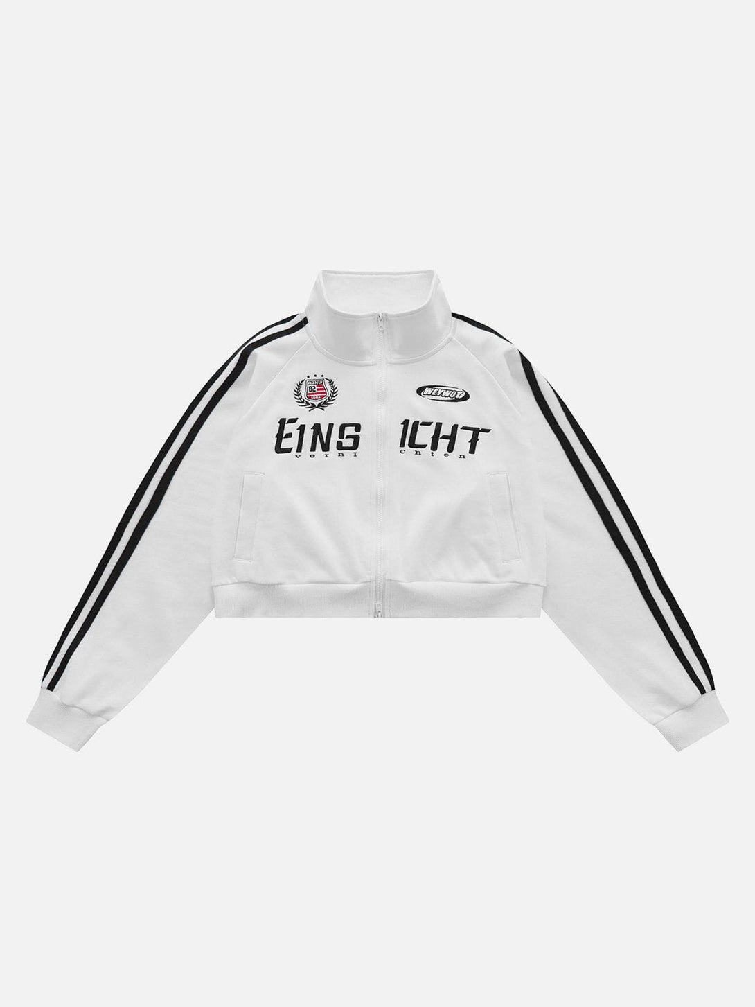 Helmiss - Lettering Embroidery Patchwork Regular Jackets- Streetwear Fashion - helmiss.com