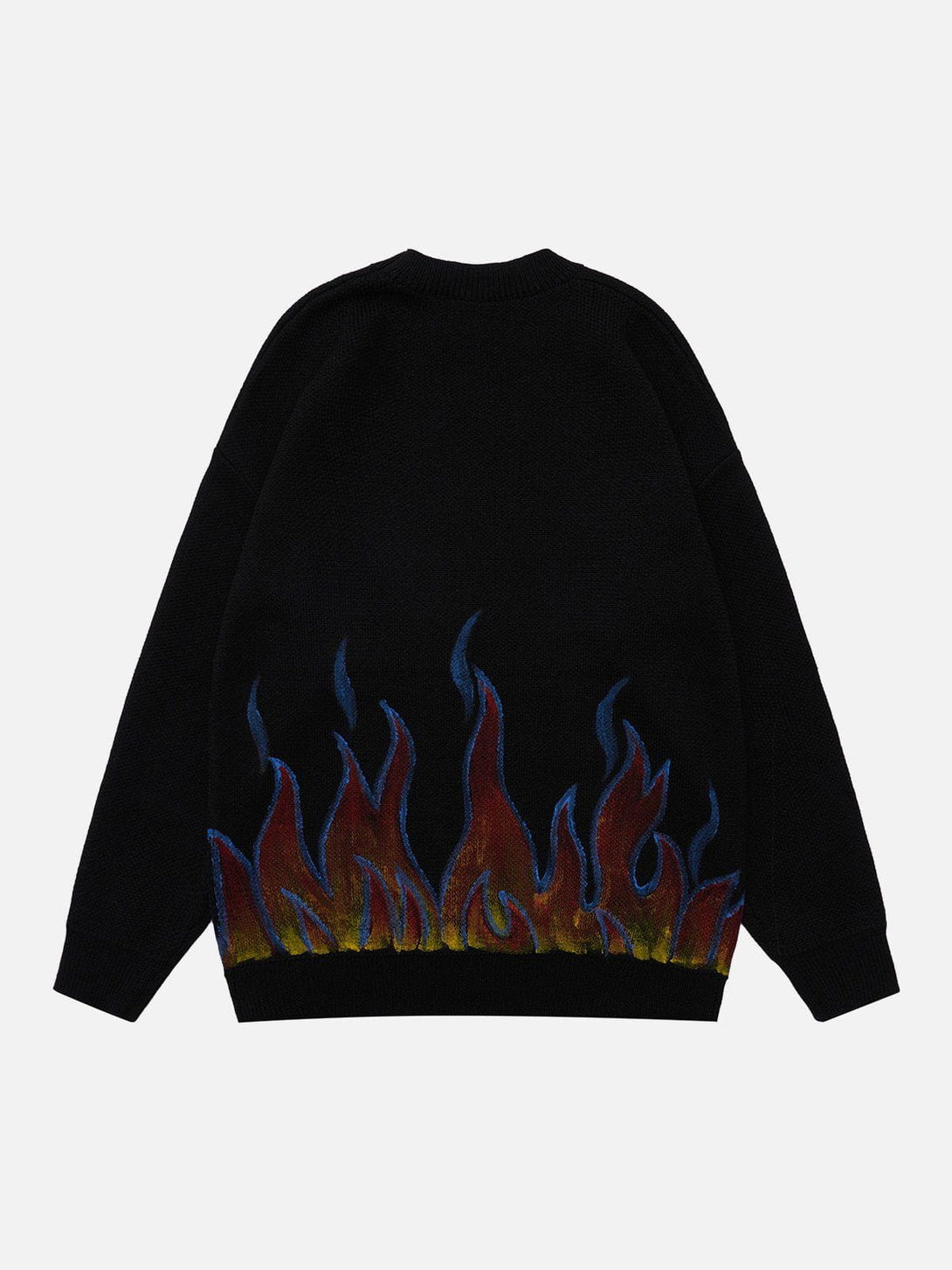 Helmiss - Lettering Flame Print Sweater- Streetwear Fashion - helmiss.com