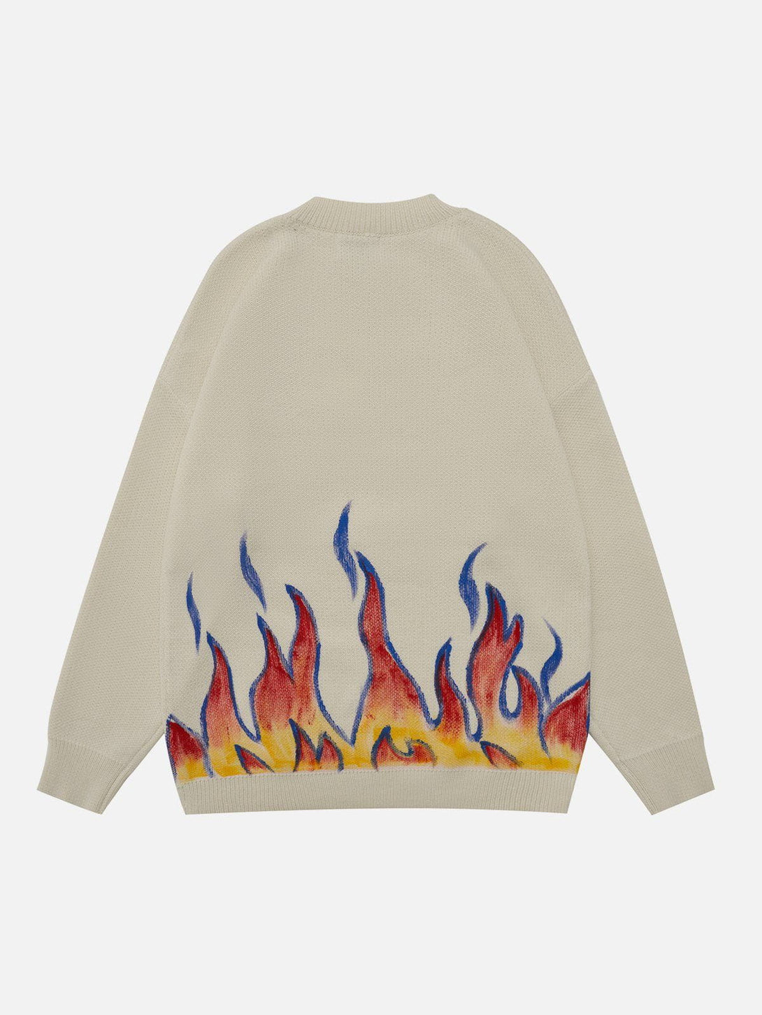 Helmiss - Lettering Flame Print Sweater- Streetwear Fashion - helmiss.com