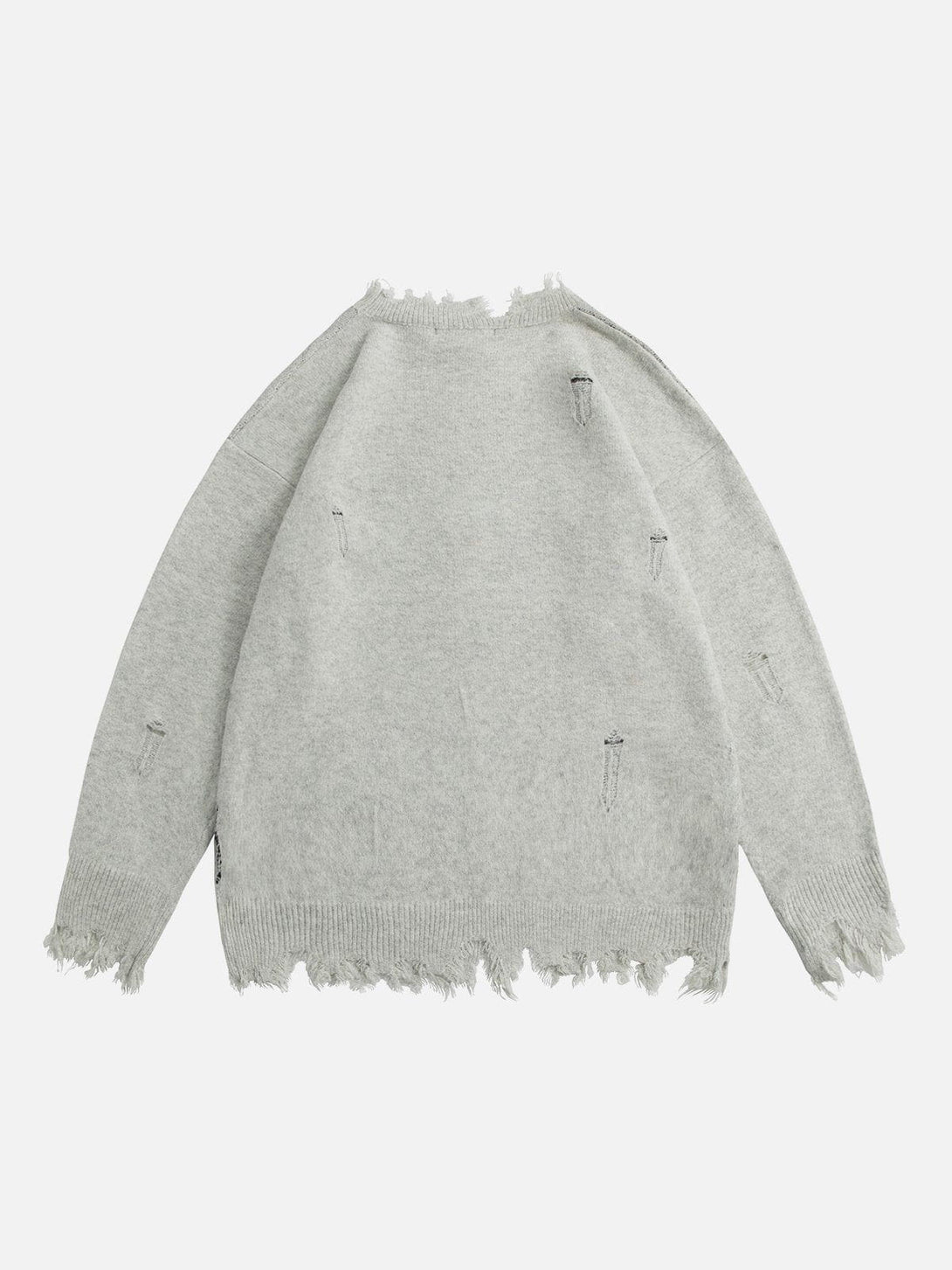 Helmiss - Letters Ripped Hole Sweater- Streetwear Fashion - helmiss.com