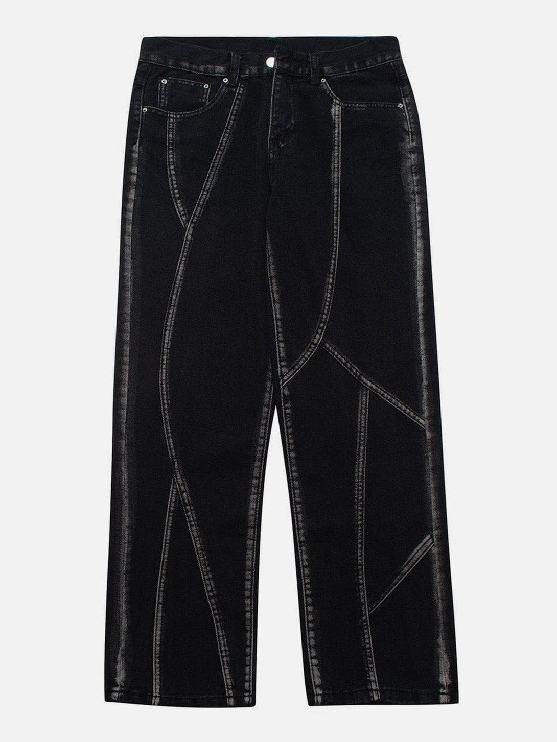 Helmiss - Line Panel Hand Painted Pants- Streetwear Fashion - helmiss.com