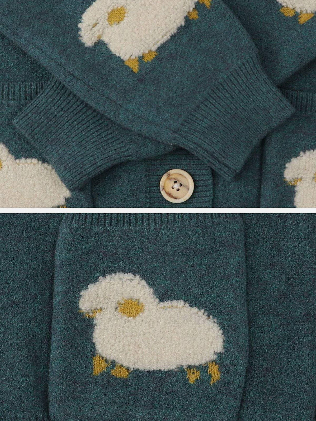 Helmiss - Little Lamb Knit Cardigan- Streetwear Fashion - helmiss.com