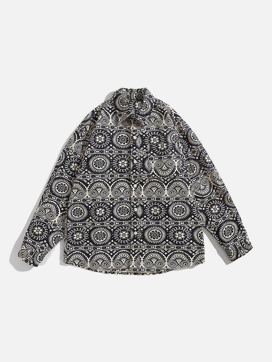 Helmiss - Loose Embroidery Shacket- Streetwear Fashion - helmiss.com