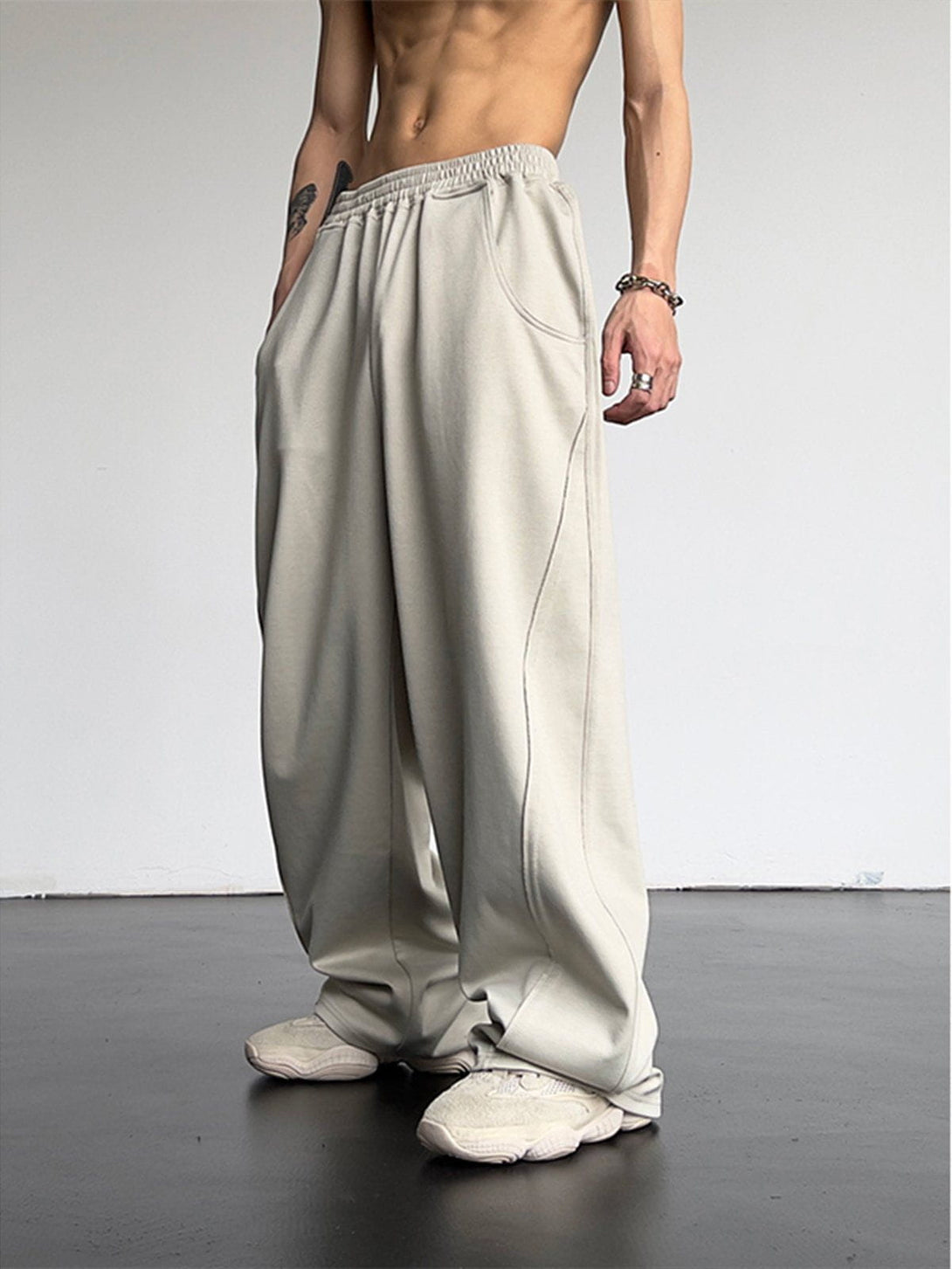 Helmiss - Loose High Waist Pants- Streetwear Fashion - helmiss.com