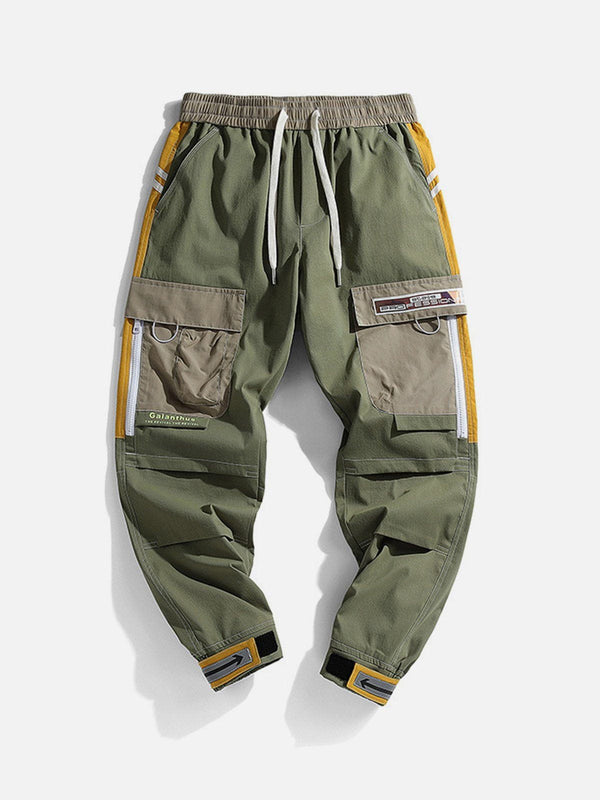 Helmiss - Loose Pocket Trim Pants- Streetwear Fashion - helmiss.com