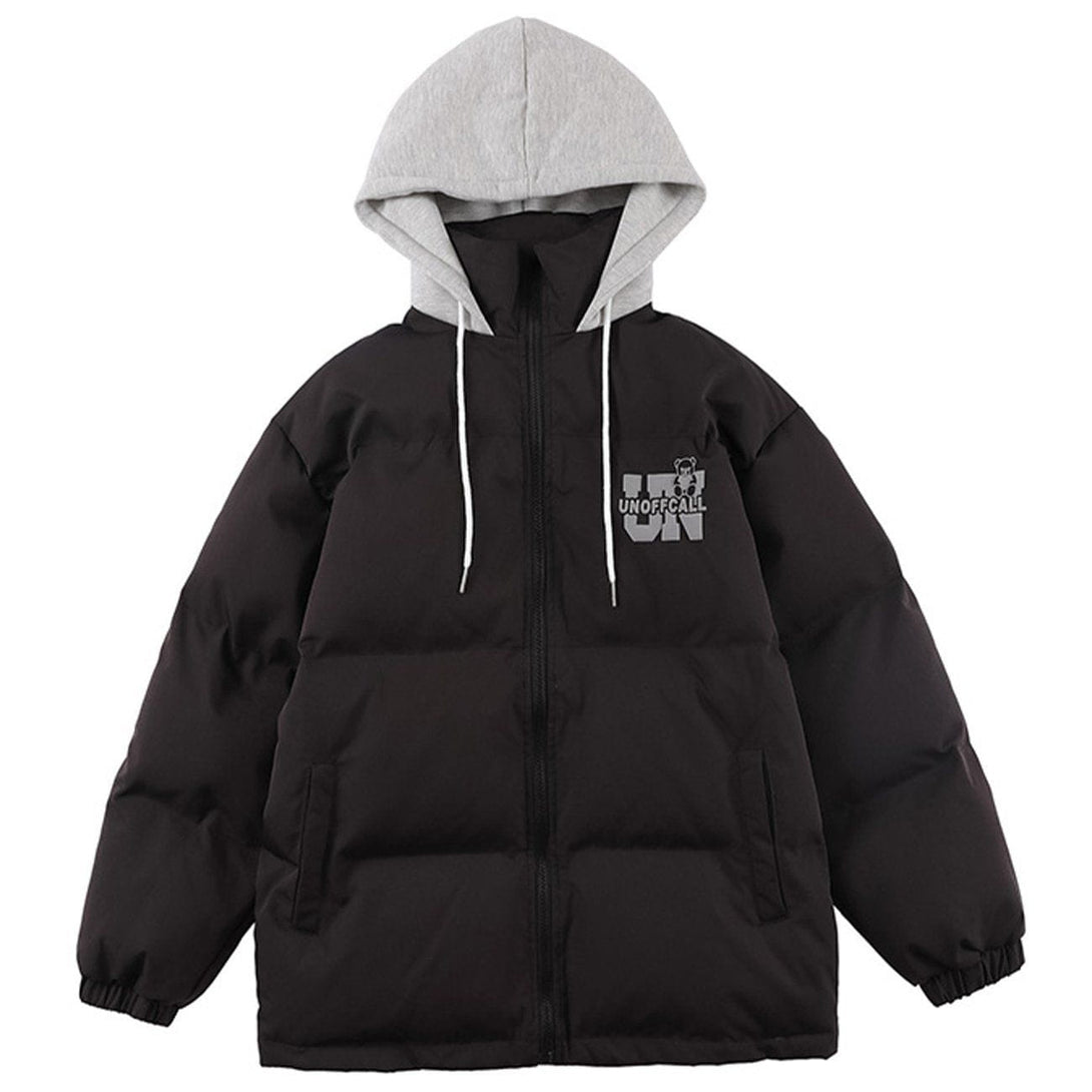 Helmiss - Love Bear Print Hooded Winter Coats- Streetwear Fashion - helmiss.com