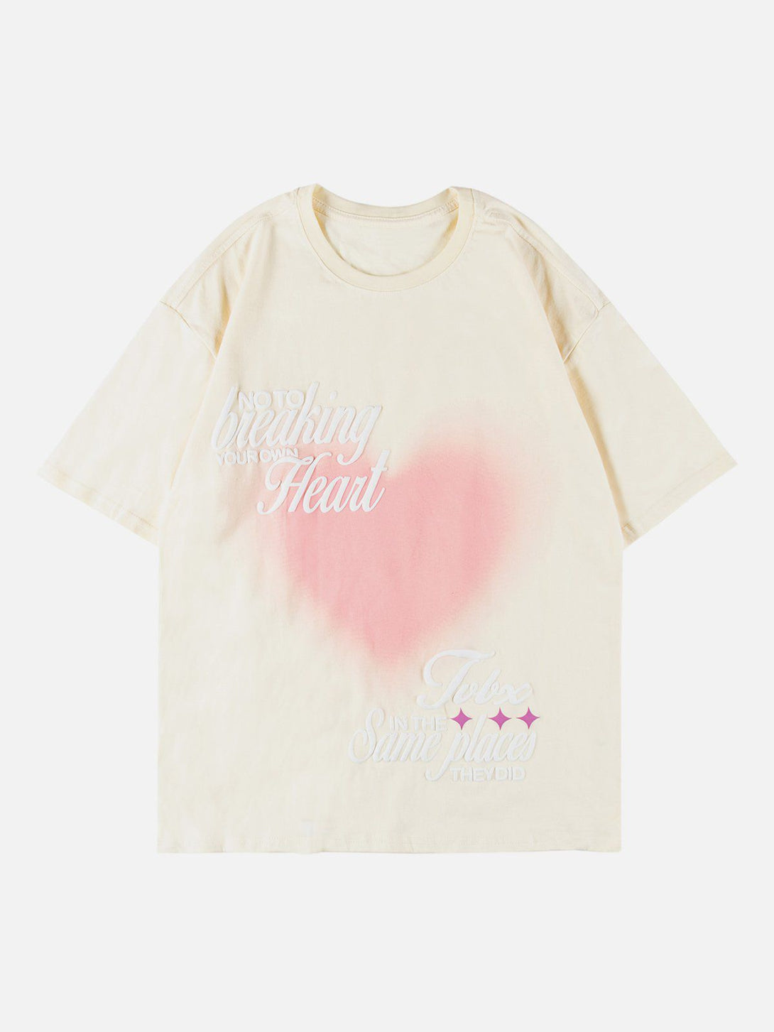 Helmiss - Love Heart Gradient Print Tee- Streetwear Fashion - helmiss.com