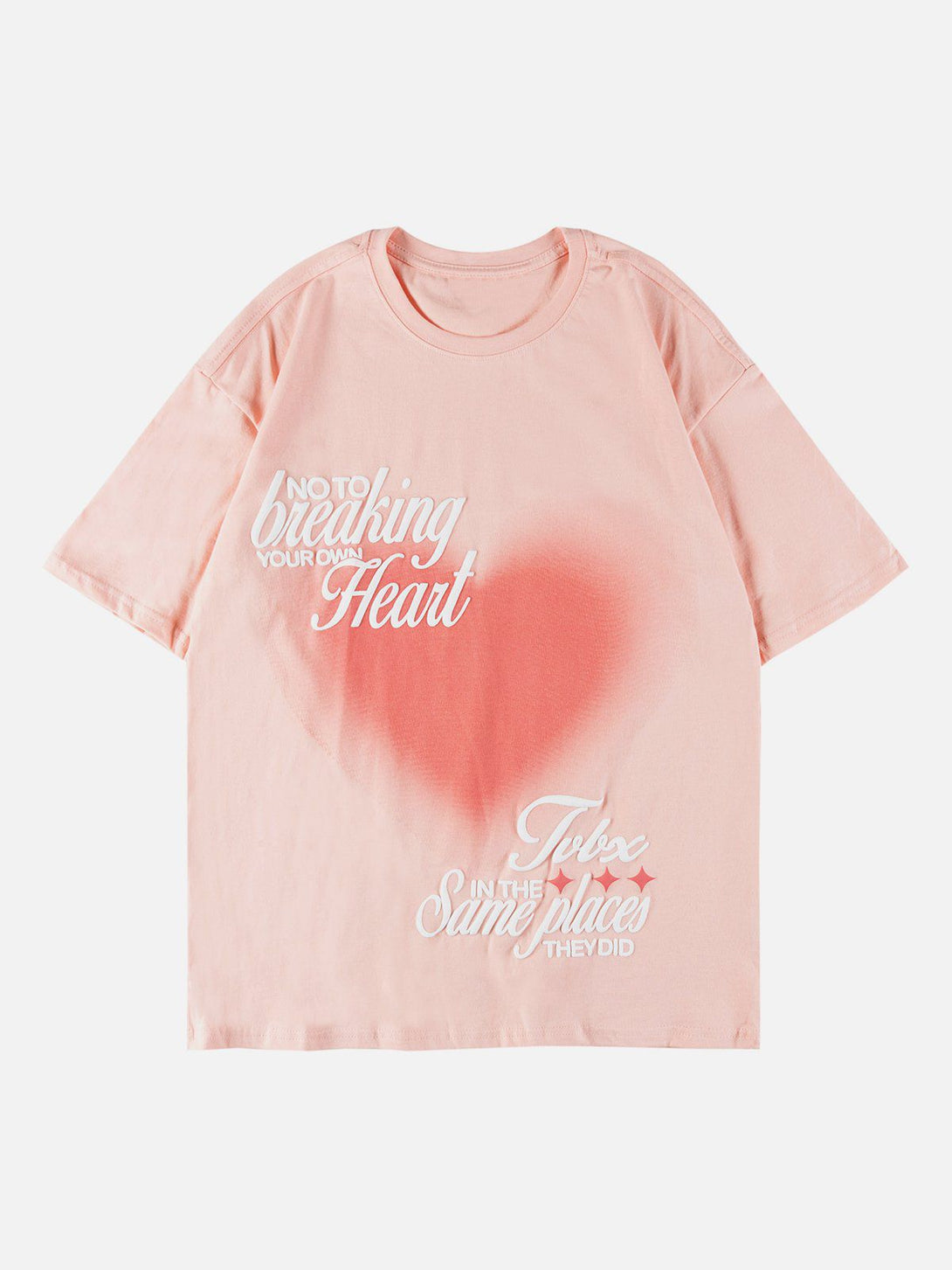 Helmiss - Love Heart Gradient Print Tee- Streetwear Fashion - helmiss.com