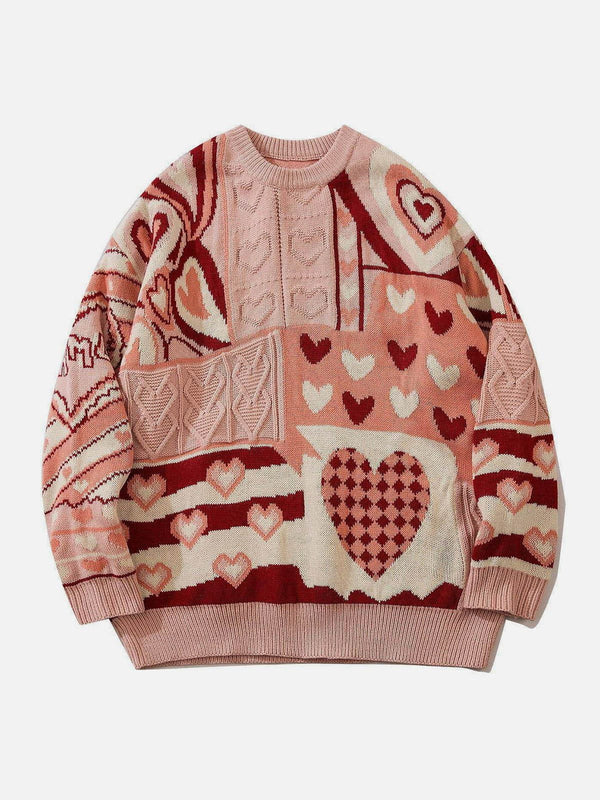 Helmiss - Love Weaving Knit Sweater- Streetwear Fashion - helmiss.com